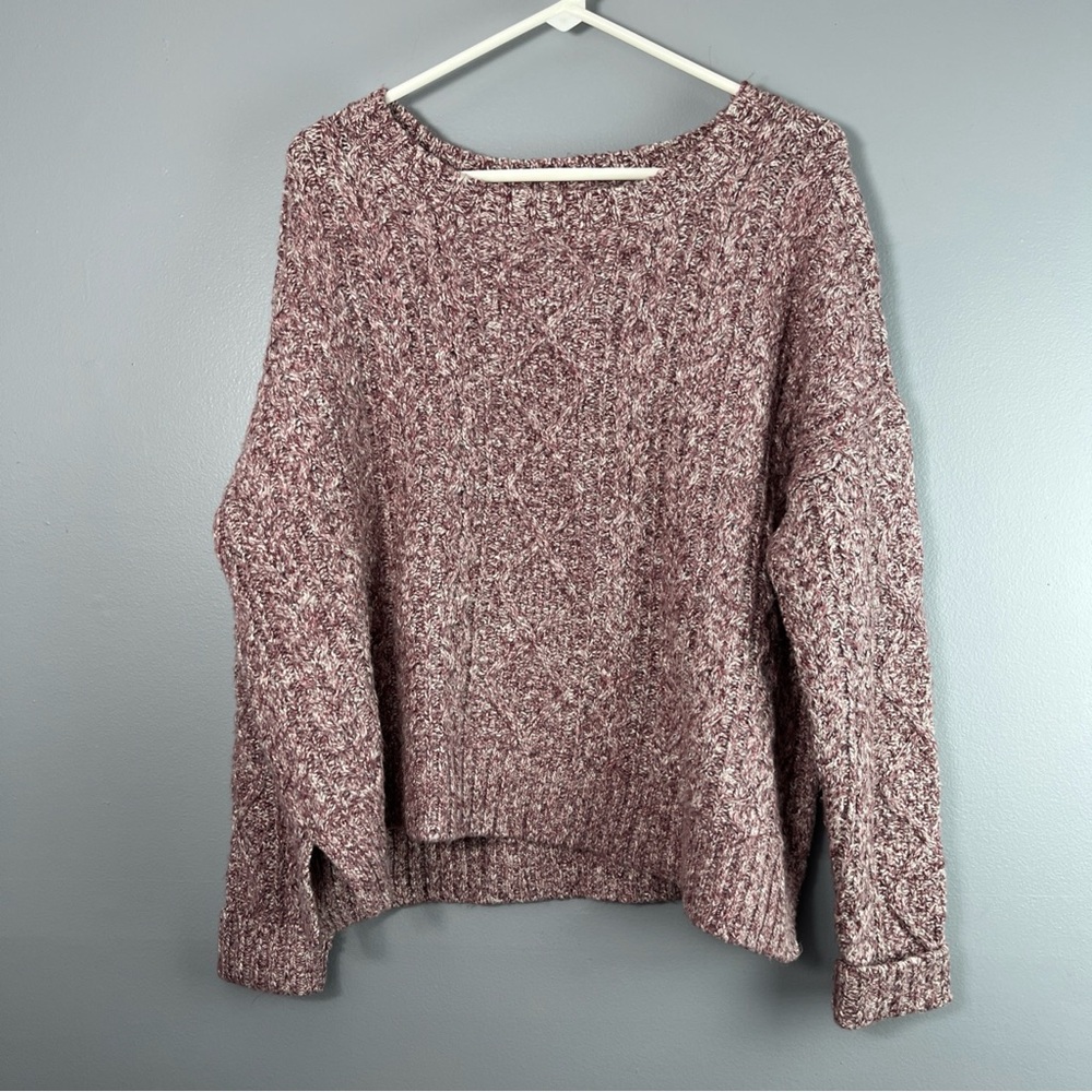 American Eagle Outfitters Women's Textured Knit Sweater - Maroon